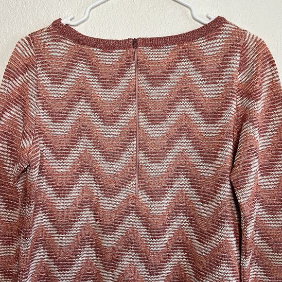 Vintage Goldworm Small Pullover Chevron Sweater 3/4 Sleeve Granny Chic Fall O10 - Picture 4 of 6